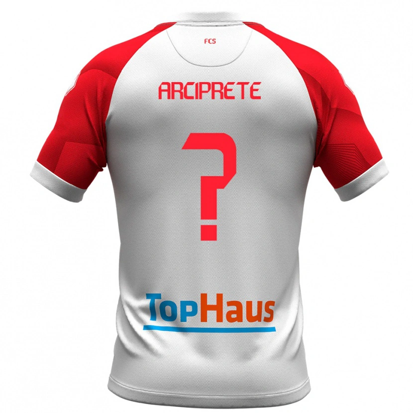 Danxen Mulher Camisola Valerio Arciprete #0 Branco Vermelho Principal 2025/26 Camisa