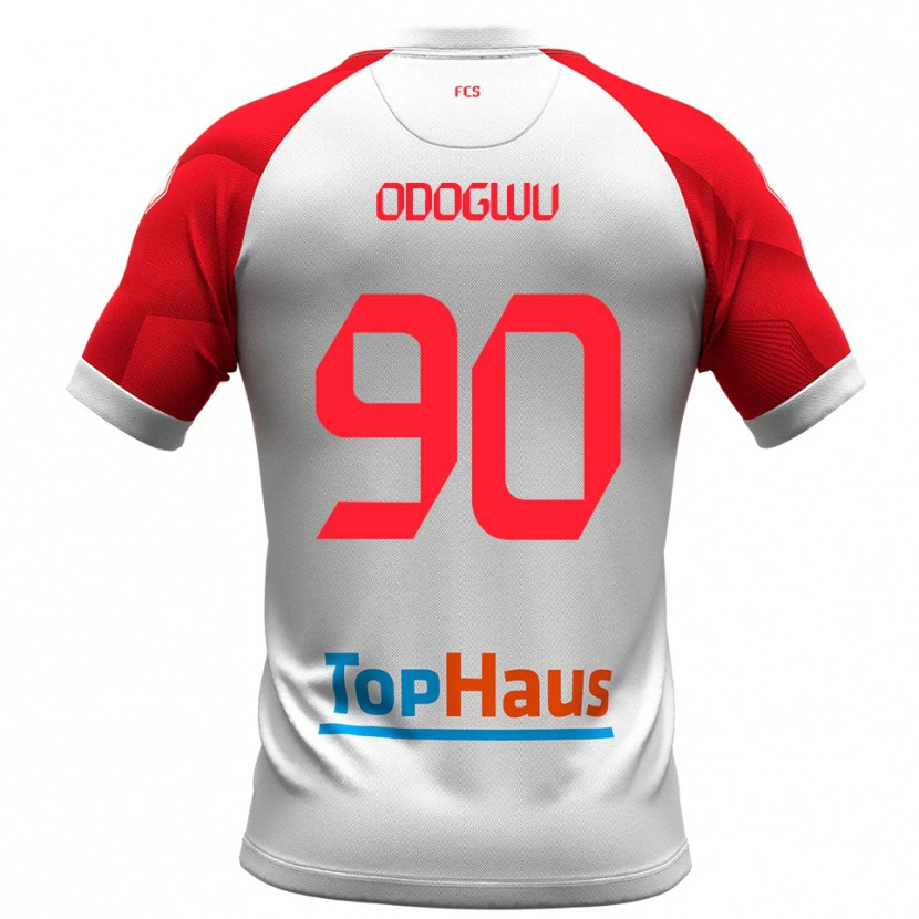 Danxen Mulher Camisola Raphael Odogwu #90 Branco Vermelho Principal 2025/26 Camisa
