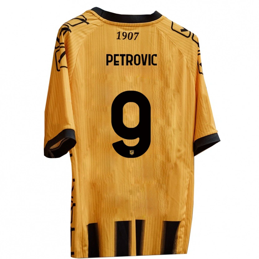 Danxen Mulher Camisola Tomi Petrovic #9 Amarelo Preto Principal 2025/26 Camisa