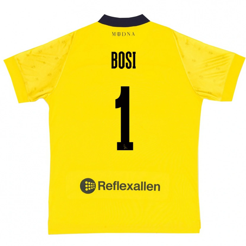 Danxen Mulher Camisola Matteo Bosi #1 Amarelo Marinho Principal 2025/26 Camisa
