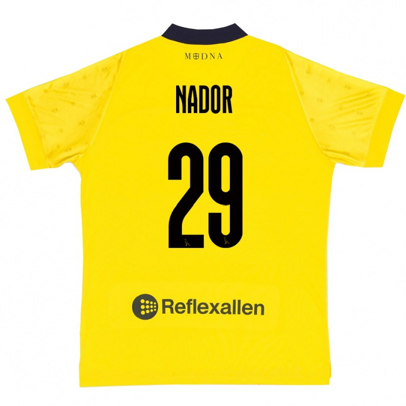 Danxen Mulher Camisola Steven Nador #29 Amarelo Marinho Principal 2025/26 Camisa