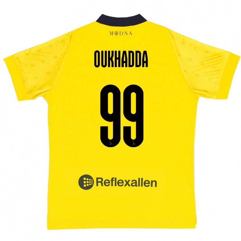 Danxen Mulher Camisola Shady Oukhadda #99 Amarelo Marinho Principal 2025/26 Camisa