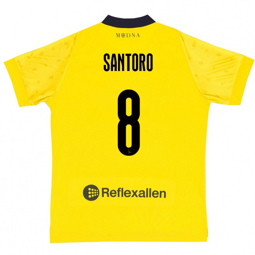 Danxen Mulher Camisola Simone Santoro #8 Amarelo Marinho Principal 2025/26 Camisa