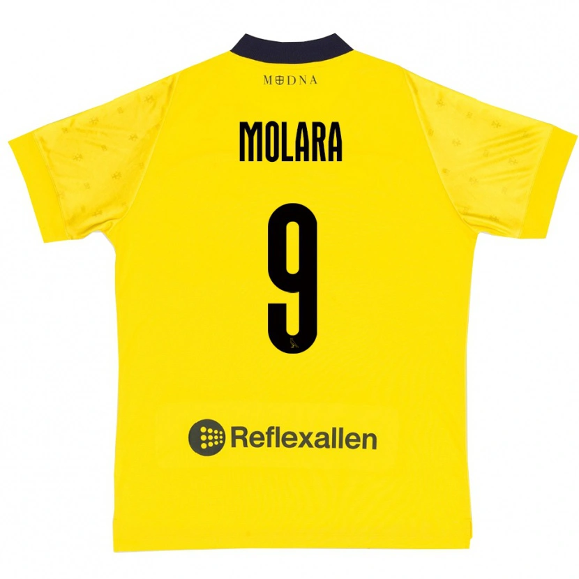 Danxen Mulher Camisola Christian Molara #9 Amarelo Marinho Principal 2025/26 Camisa