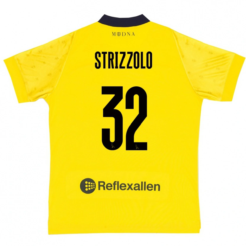 Danxen Mulher Camisola Luca Strizzolo #32 Amarelo Marinho Principal 2025/26 Camisa