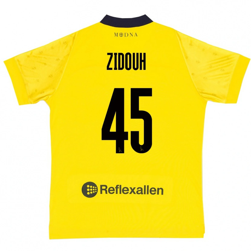Danxen Mulher Camisola Taha Zidouh #45 Amarelo Marinho Principal 2025/26 Camisa