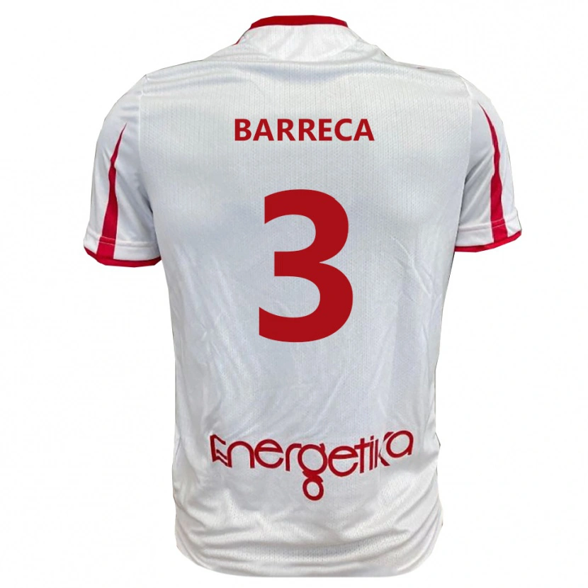 Danxen Mulher Camisola Antonio Barreca #3 Branco Vermelho Principal 2025/26 Camisa