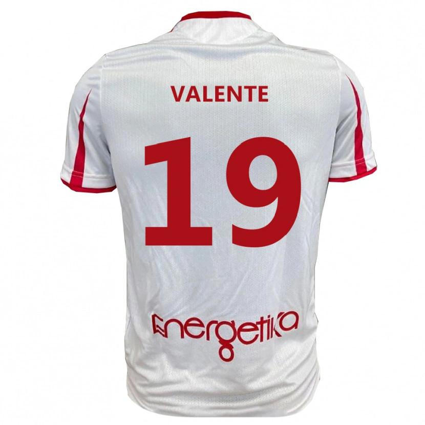 Danxen Mulher Camisola Nicola Valente #19 Branco Vermelho Principal 2025/26 Camisa