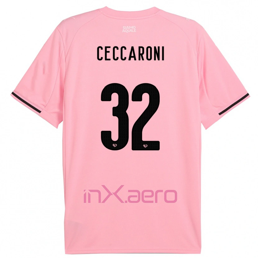 Danxen Mulher Camisola Pietro Ceccaroni #32 Rosa Preto Principal 2025/26 Camisa