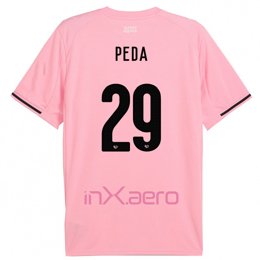 Danxen Mulher Camisola Patryk Peda #29 Rosa Preto Principal 2025/26 Camisa