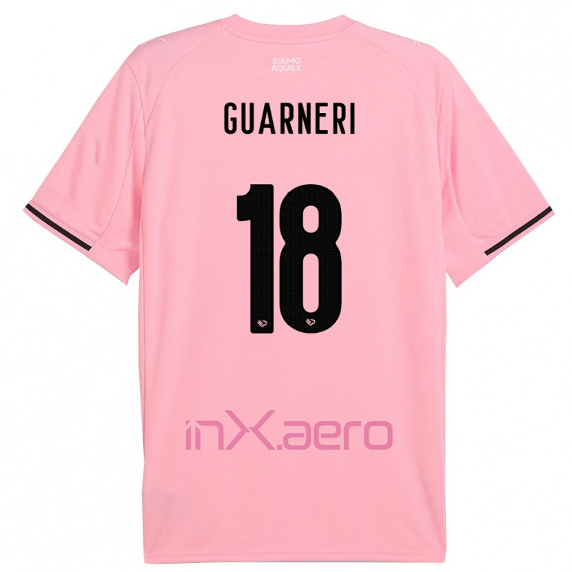 Danxen Mulher Camisola Davide Guarneri #18 Rosa Preto Principal 2025/26 Camisa