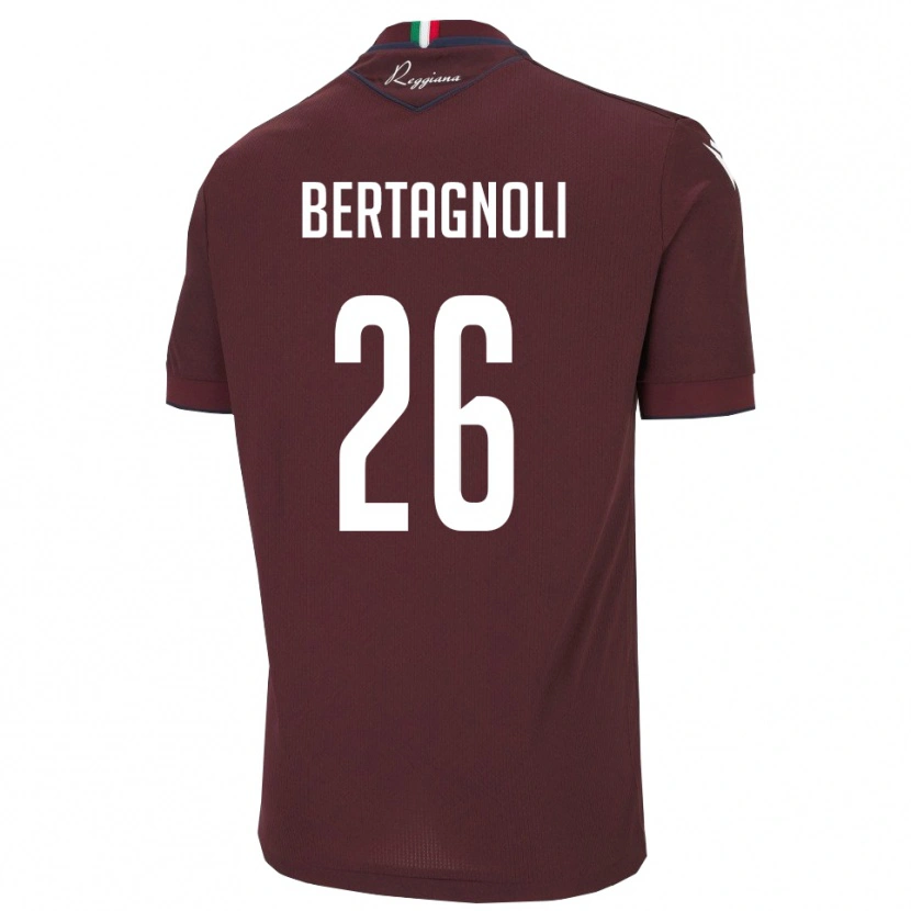 Danxen Mulher Camisola Massimo Bertagnoli #26 Borgonha Branco Principal 2025/26 Camisa