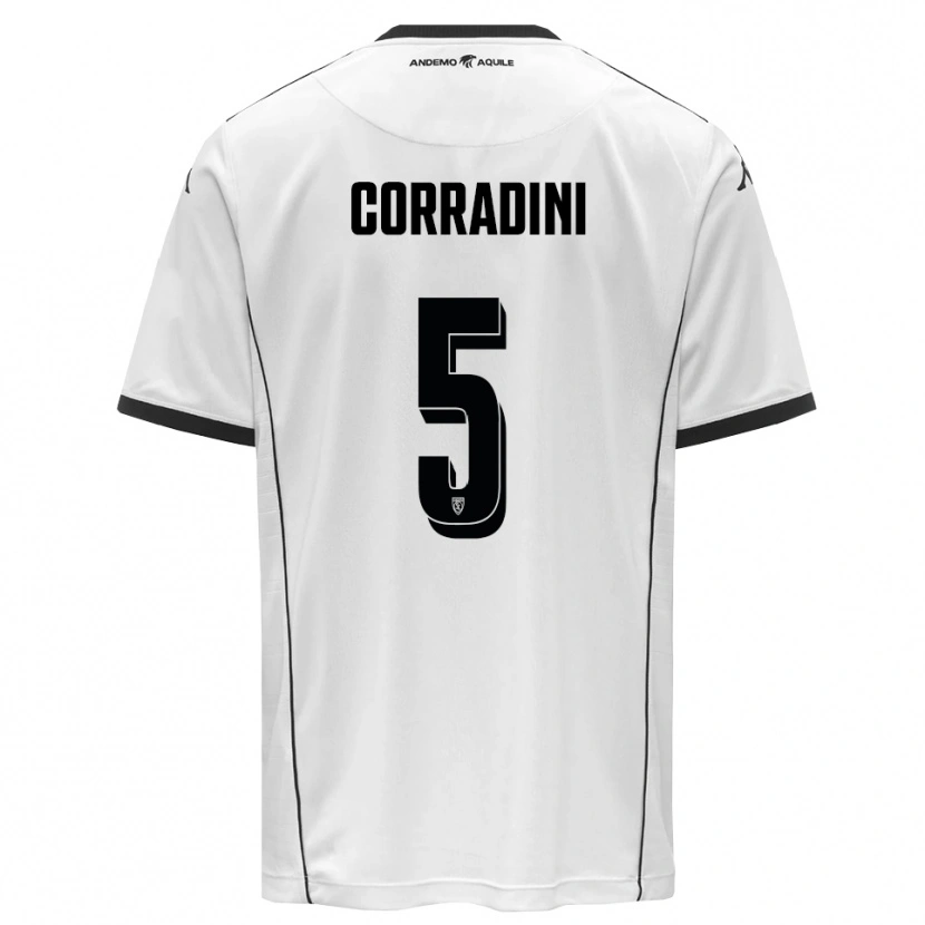 Danxen Mulher Camisola Giovanni Corradini #5 Branco Preto Principal 2025/26 Camisa