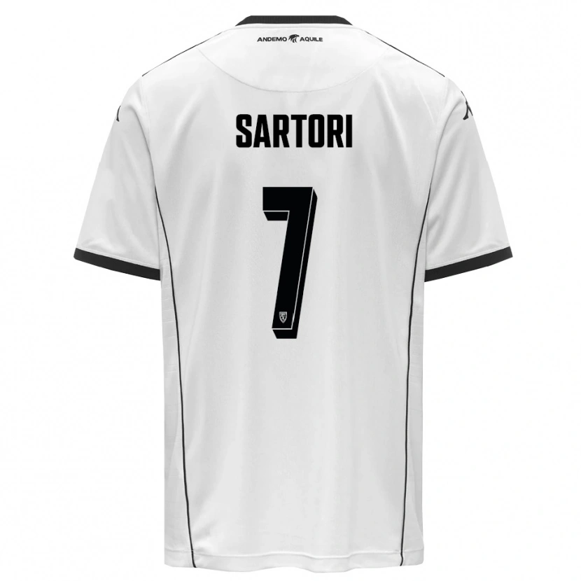 Danxen Mulher Camisola Giovanni Sartori #7 Branco Preto Principal 2025/26 Camisa
