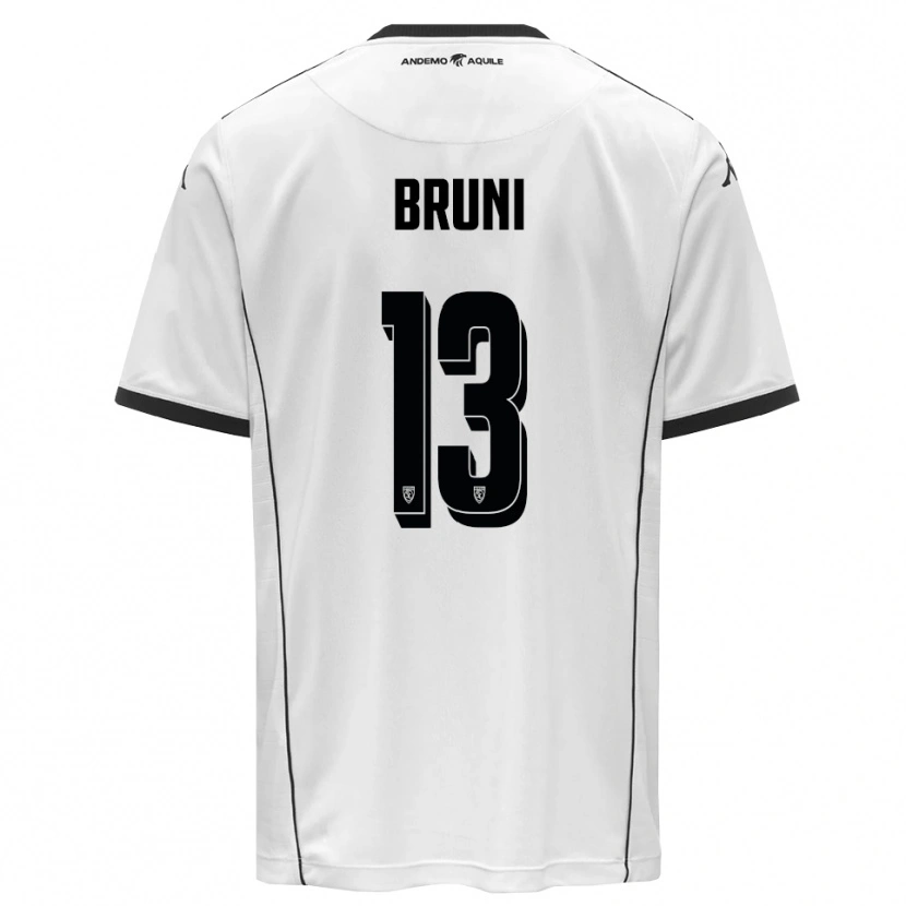 Danxen Mulher Camisola Filippo Bruni #13 Branco Preto Principal 2025/26 Camisa
