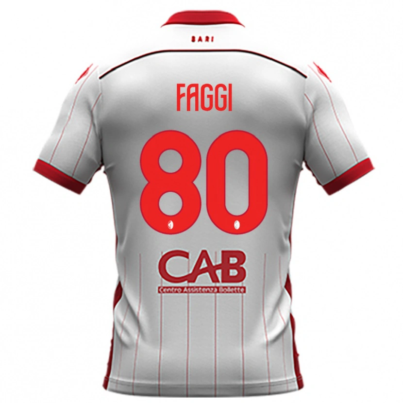 Danxen Mulher Camisola Filippo Faggi #80 Branco Vermelho Principal 2025/26 Camisa