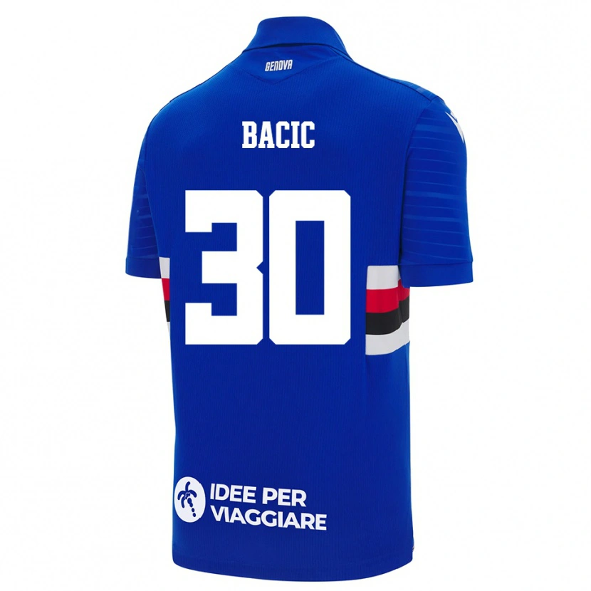 Danxen Mulher Camisola Mateo Bacic #30 Azul Branco Principal 2025/26 Camisa