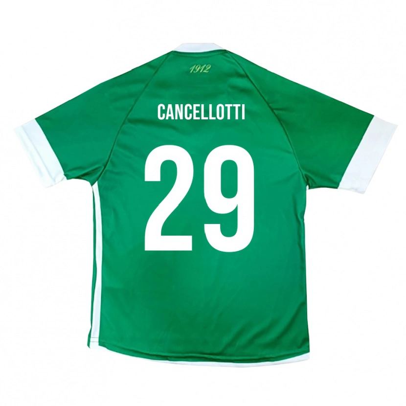 Danxen Mulher Camisola Tommaso Cancellotti #29 Verde Branco Principal 2025/26 Camisa