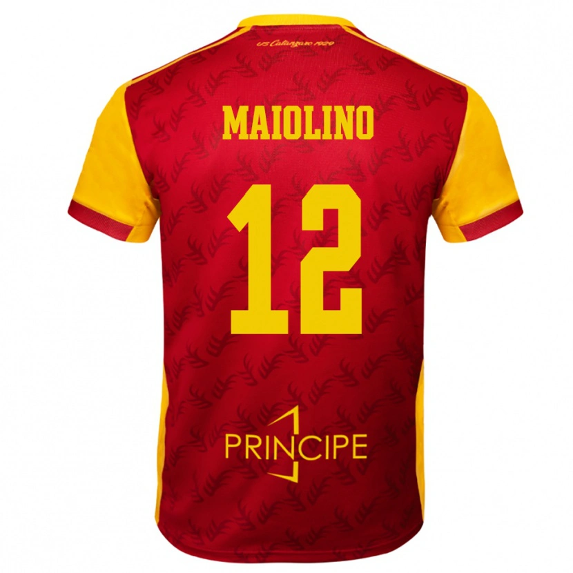 Danxen Mulher Camisola Alex Maiolino #12 Amarelo Vermelho Principal 2025/26 Camisa