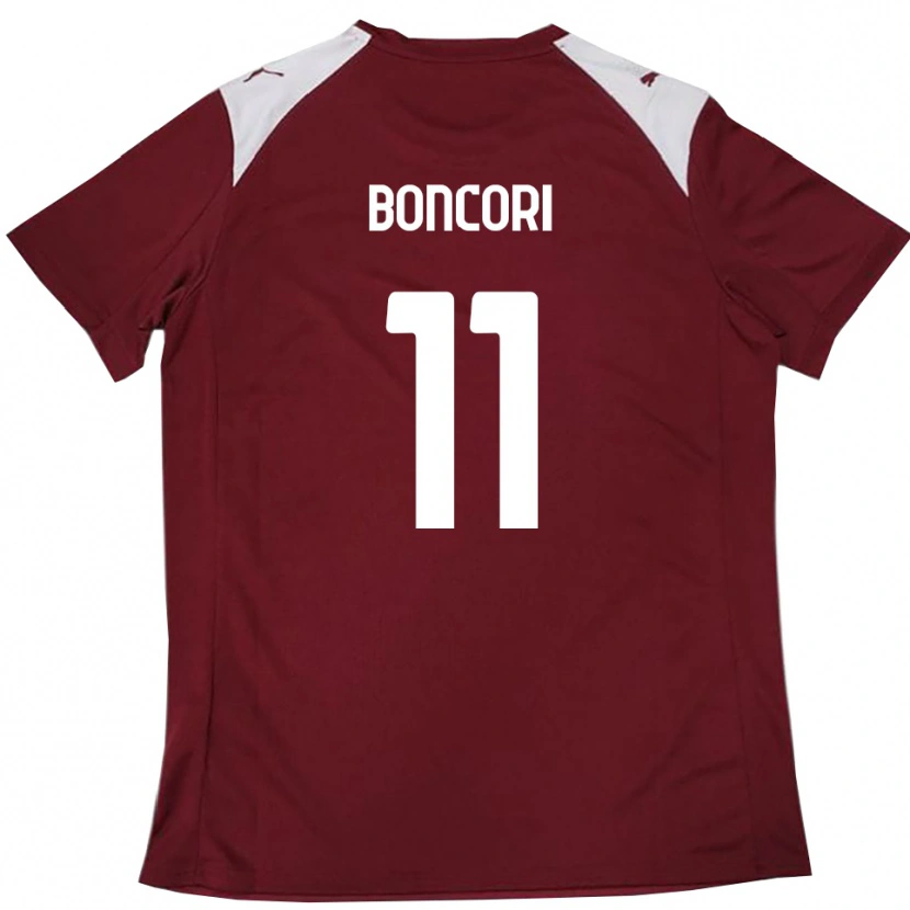 Danxen Mulher Camisola Luca Boncori #11 Borgonha Branco Principal 2025/26 Camisa