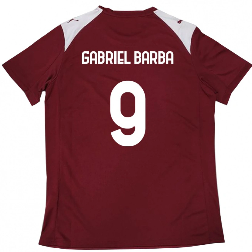 Danxen Mulher Camisola Luigi Gabriel Barba #9 Borgonha Branco Principal 2025/26 Camisa