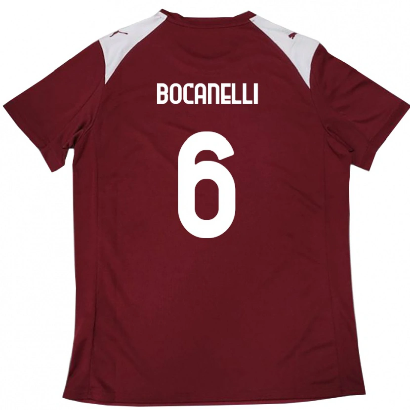 Danxen Mulher Camisola Giovanni Bocanelli #6 Borgonha Branco Principal 2025/26 Camisa