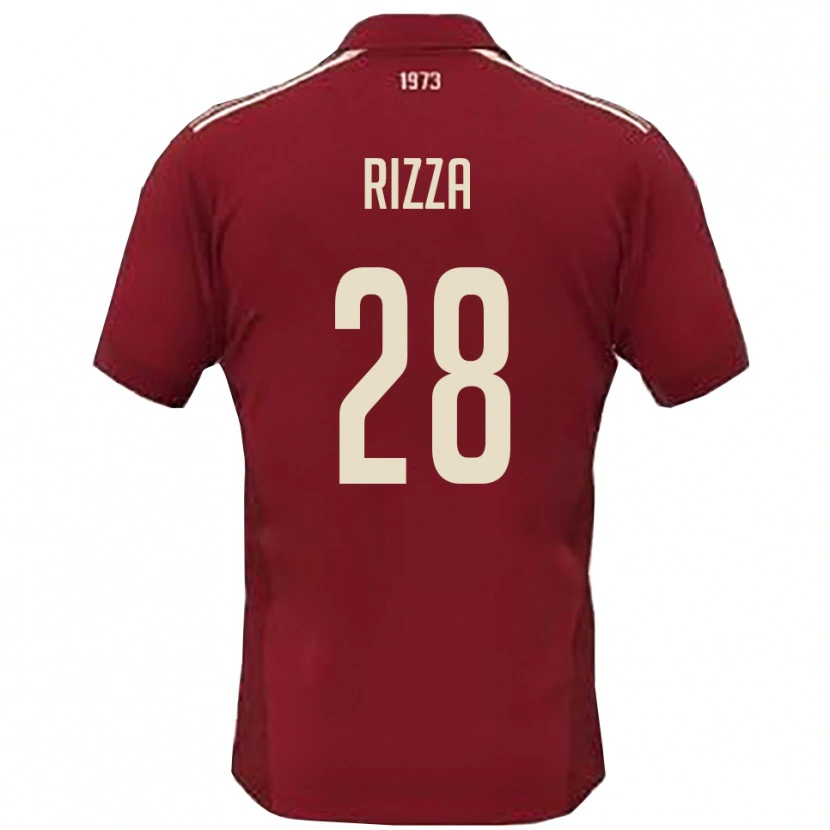 Danxen Mulher Camisola Alessio Rizza #28 Borgonha Branco Principal 2025/26 Camisa