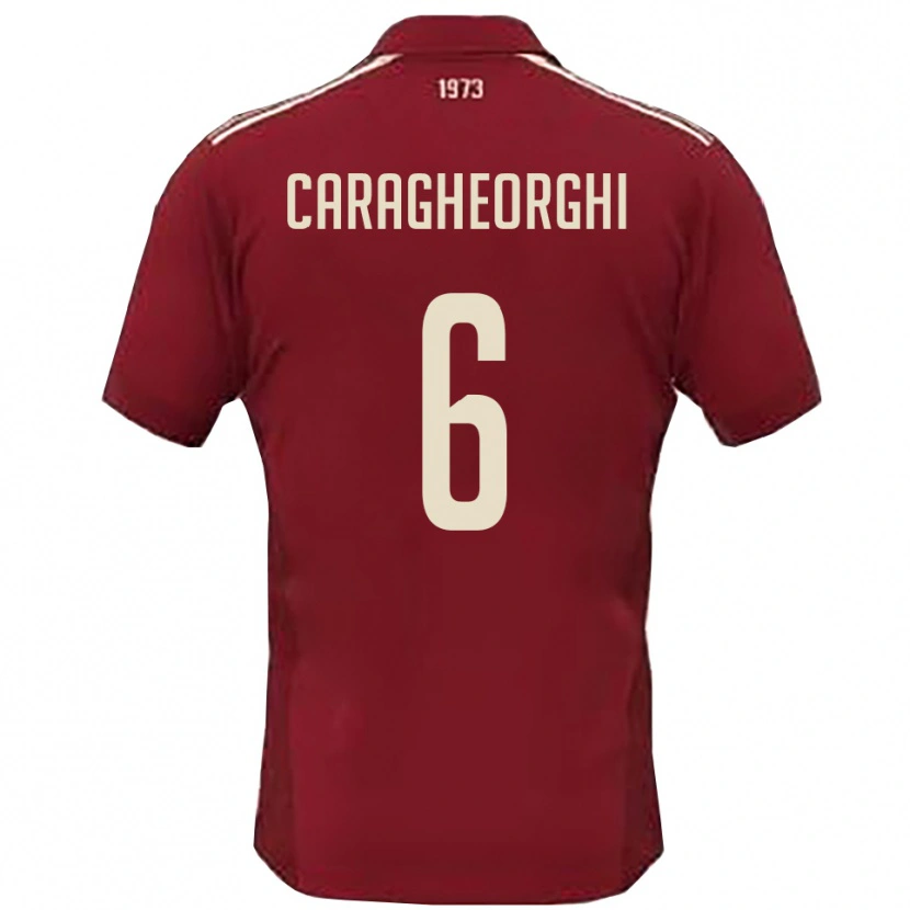 Danxen Mulher Camisola Nichita Caragheorghi #6 Borgonha Branco Principal 2025/26 Camisa