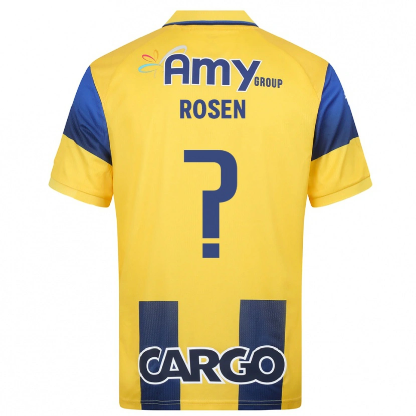 Danxen Mulher Camisola Shahar Rosen #0 Amarelo Marinho Principal 2025/26 Camisa