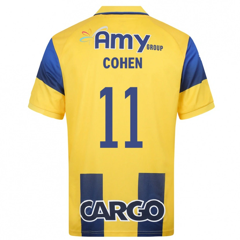 Danxen Mulher Camisola Yonatan Cohen #11 Amarelo Marinho Principal 2025/26 Camisa