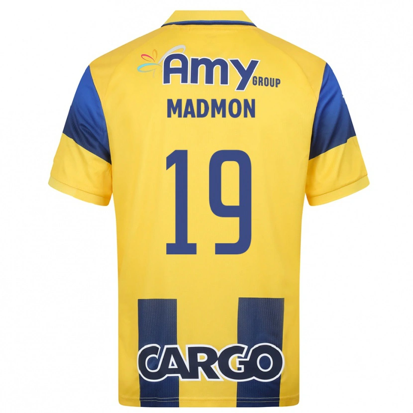 Danxen Mulher Camisola Elad Madmon #19 Amarelo Marinho Principal 2025/26 Camisa