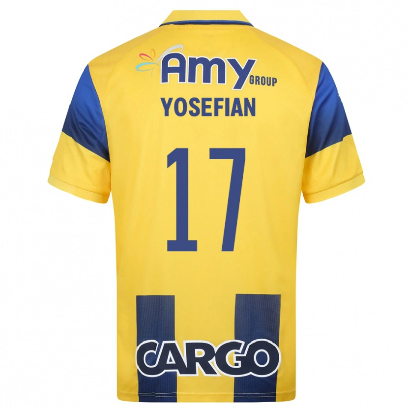 Danxen Mulher Camisola Harel Yosefian #17 Amarelo Marinho Principal 2025/26 Camisa