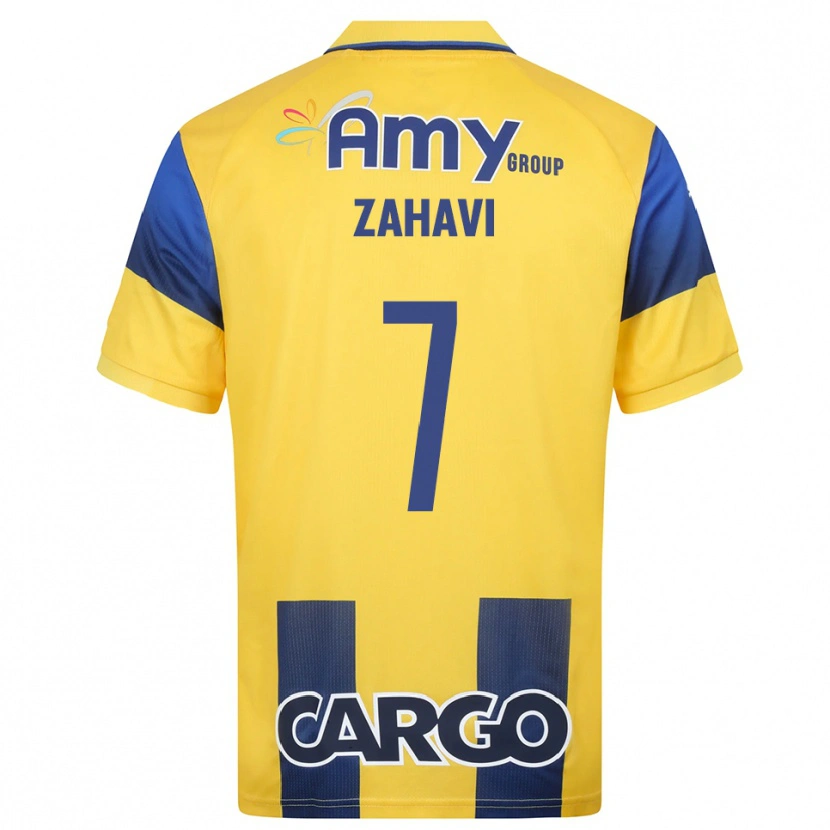 Danxen Mulher Camisola Eran Zahavi #7 Amarelo Marinho Principal 2025/26 Camisa