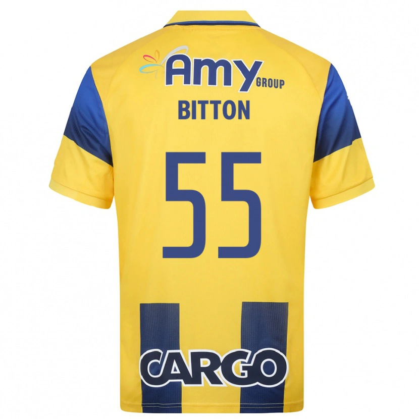 Danxen Mulher Camisola Nir Bitton #55 Amarelo Marinho Principal 2025/26 Camisa