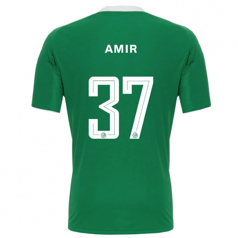 Danxen Mulher Camisola Elad Amir #37 Verde Branco Principal 2025/26 Camisa