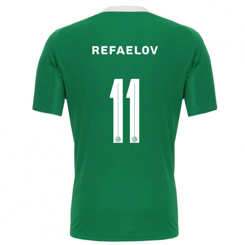 Danxen Mulher Camisola Lior Refaelov #11 Verde Branco Principal 2025/26 Camisa