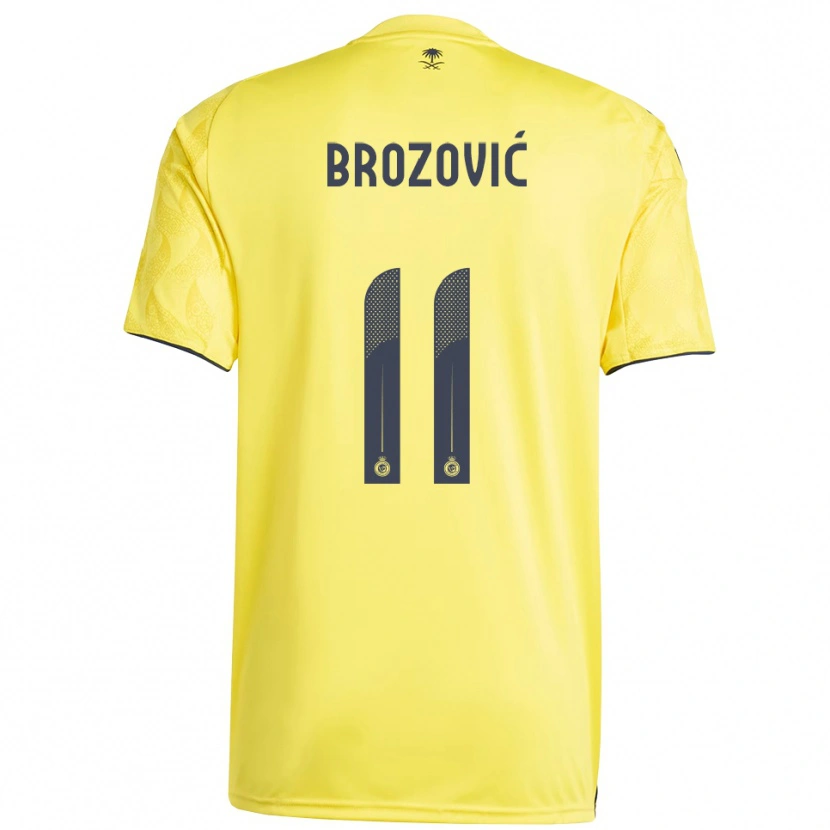 Danxen Mulher Camisola Marcelo Brozović #11 Amarelo Preto Principal 2025/26 Camisa