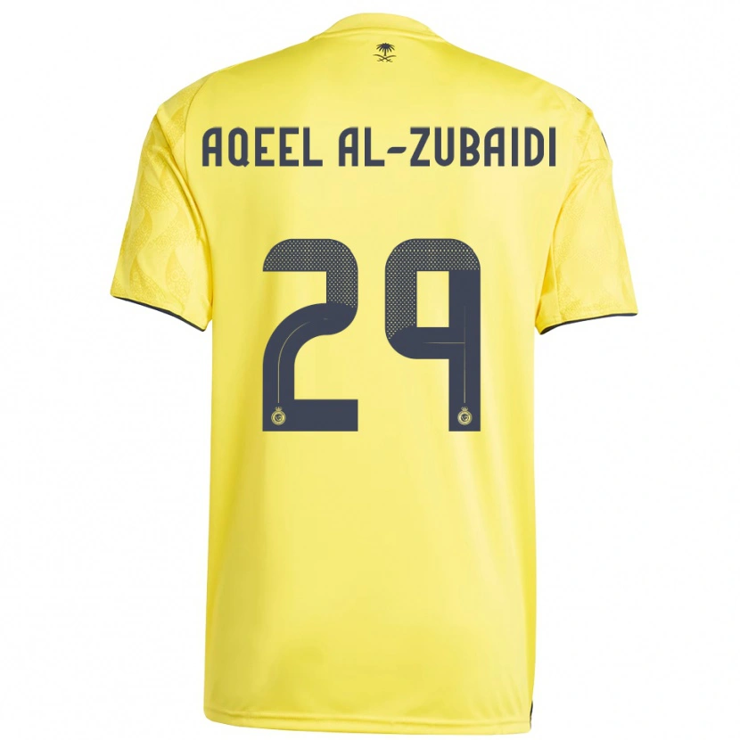 Danxen Mulher Camisola Fahad Aqeel Al-Zubaidi #29 Amarelo Preto Principal 2025/26 Camisa