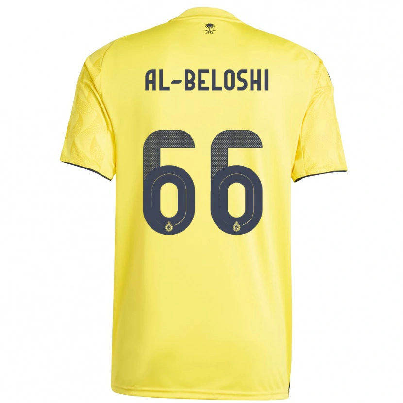 Danxen Mulher Camisola Reem Al-Beloshi #66 Amarelo Preto Principal 2025/26 Camisa