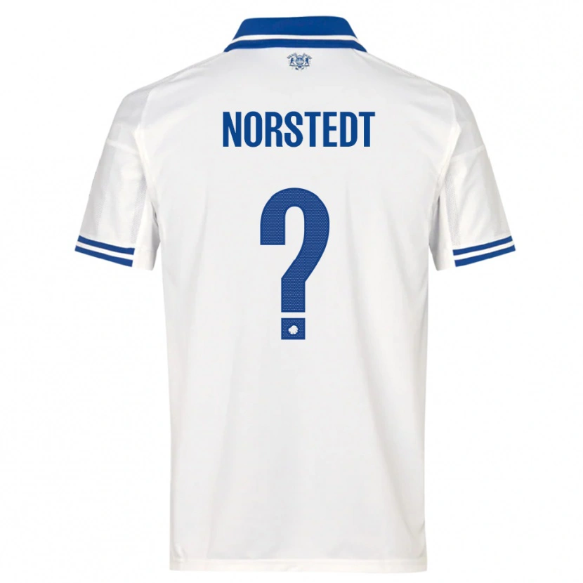 Danxen Mulher Camisola Liam Norstedt #0 Branco Azul Principal 2025/26 Camisa