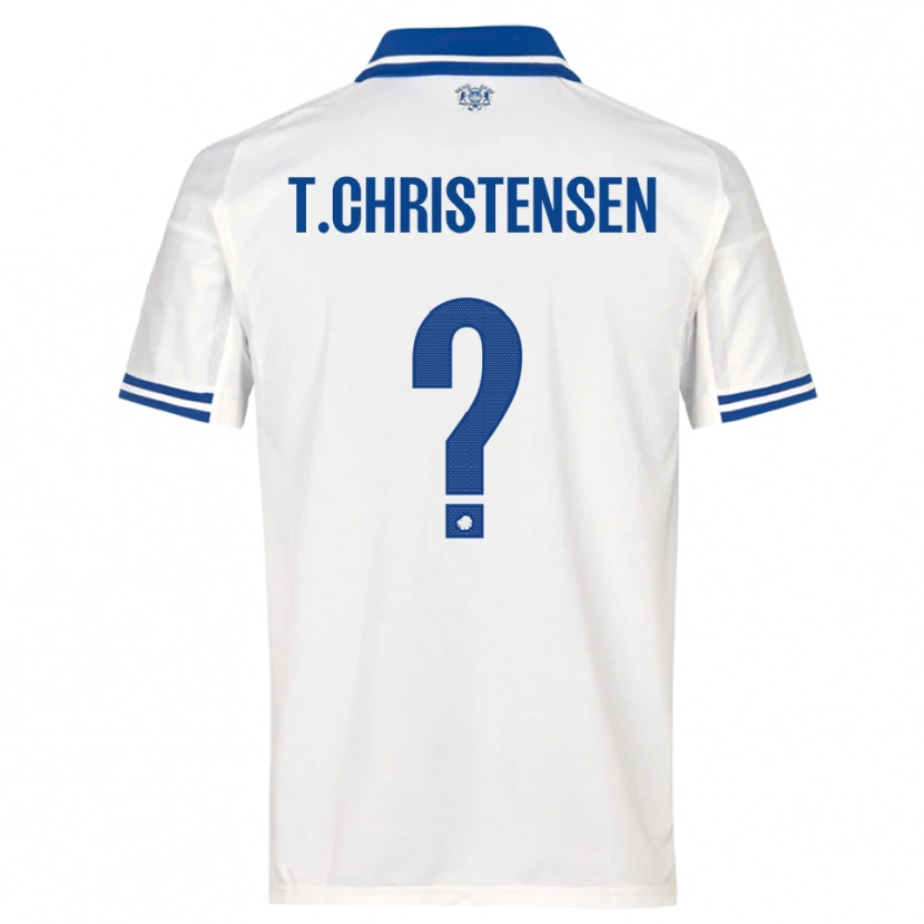 Danxen Mulher Camisola Tristan Christensen #0 Branco Azul Principal 2025/26 Camisa