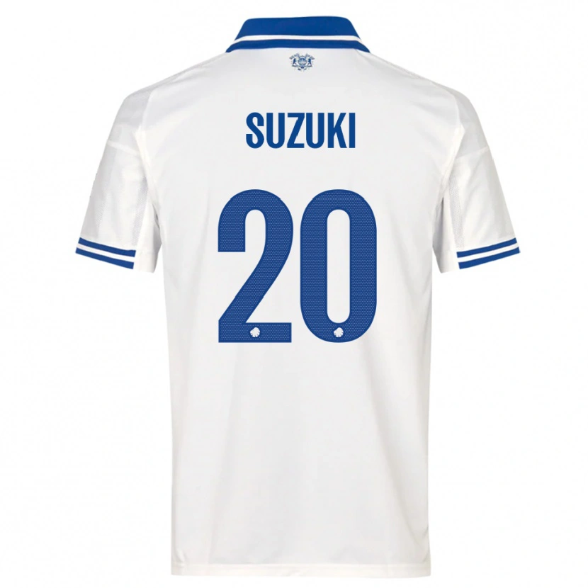 Danxen Mulher Camisola Junnosuke Suzuki #20 Branco Azul Principal 2025/26 Camisa