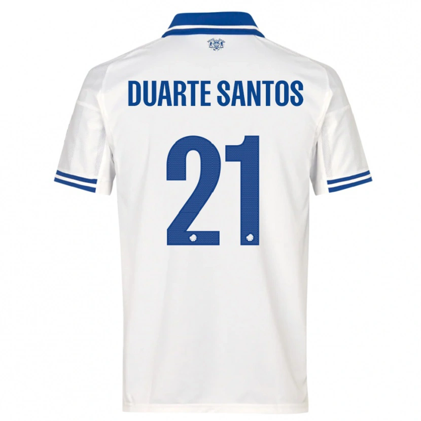 Danxen Mulher Camisola Gabriel Duarte Santos #21 Branco Azul Principal 2025/26 Camisa