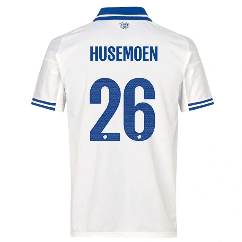Danxen Mulher Camisola Astrid Husemoen #26 Branco Azul Principal 2025/26 Camisa