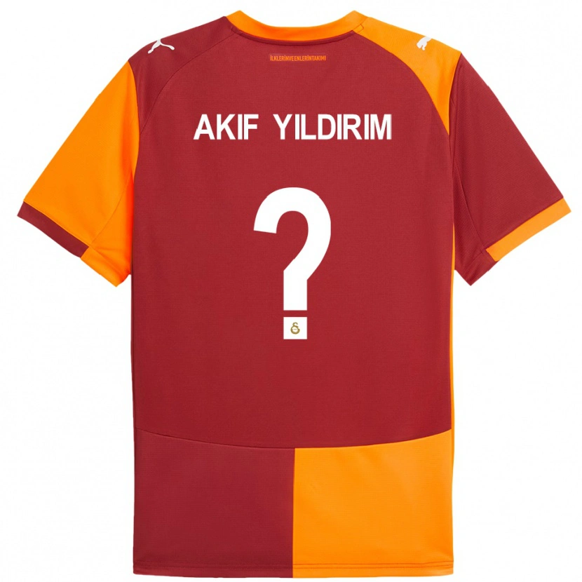 Danxen Mulher Camisola Mehmet Akif Yıldırım #0 Vermelho Laranja Principal 2025/26 Camisa