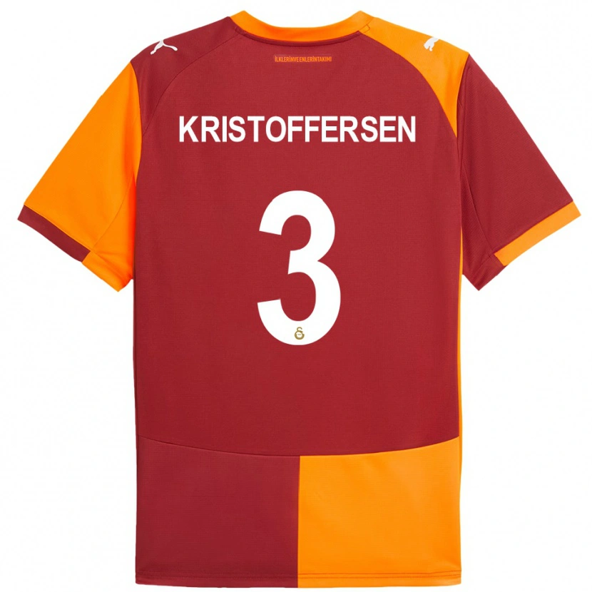 Danxen Mulher Camisola Ina Kristoffersen #3 Vermelho Laranja Principal 2025/26 Camisa