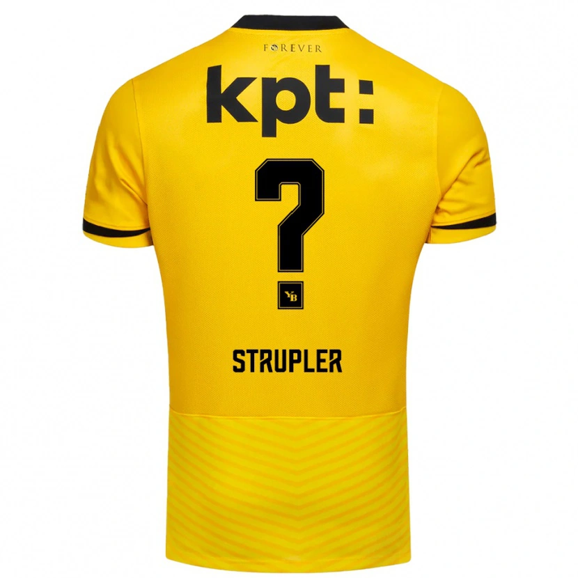 Danxen Mulher Camisola Cedrik Strupler #0 Amarelo Preto Principal 2025/26 Camisa