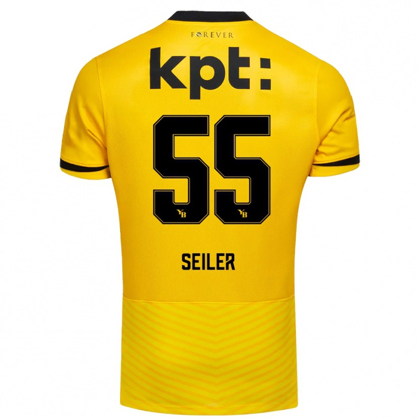 Danxen Mulher Camisola Mats Seiler #55 Amarelo Preto Principal 2025/26 Camisa