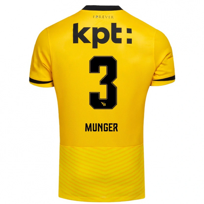 Danxen Mulher Camisola Noa Münger #3 Amarelo Preto Principal 2025/26 Camisa