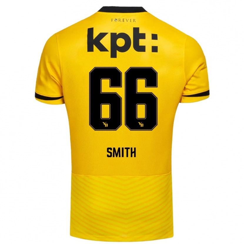 Danxen Mulher Camisola Rhodri Smith #66 Amarelo Preto Principal 2025/26 Camisa